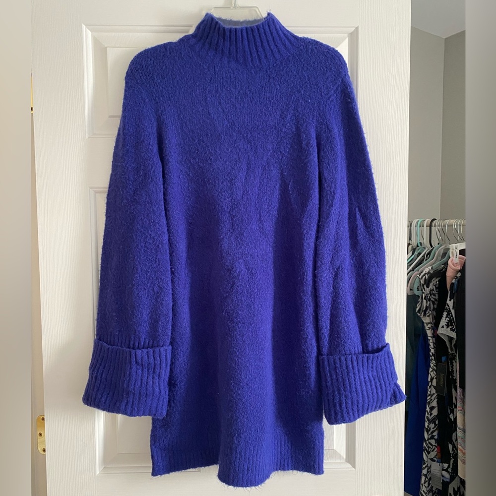 ASOS Blue Sweater Dress with Long Sleeves, Size 0